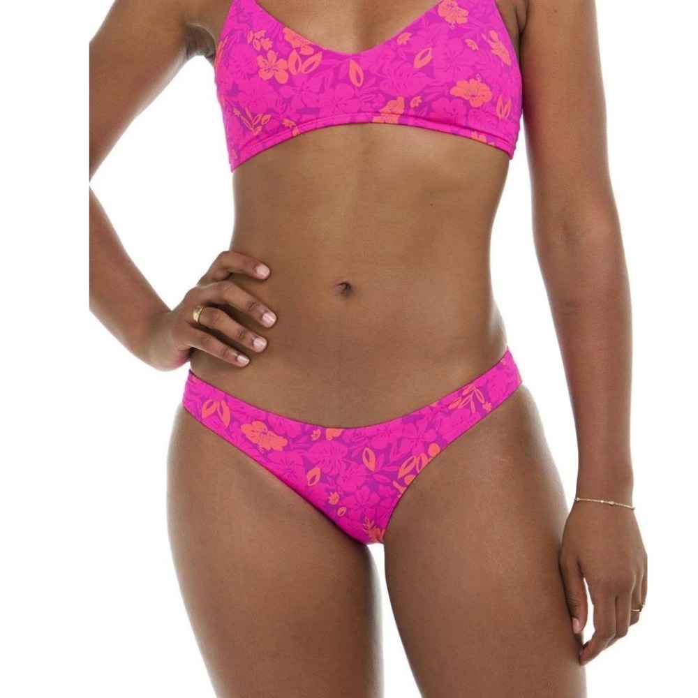 Body Glove Women's Pink Floral Tropical Bikini Swim Bottom Size XL